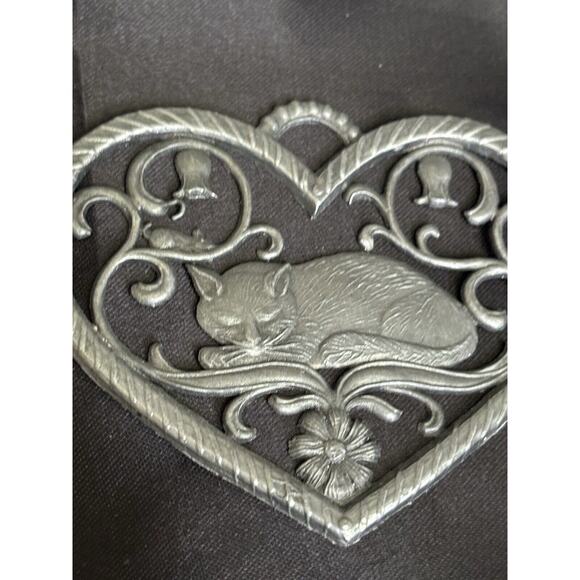Sleeping Cat Pewter Ornament Unpainted By Wilhelm Schweizer 2 3/4" x2" Cat Art - Picture 8 of 10